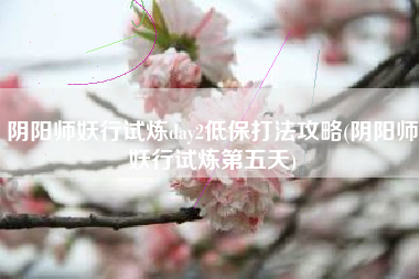 阴阳师妖行试炼day2低保打法攻略(阴阳师妖行试炼第五天)
