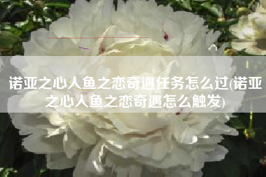 诺亚之心人鱼之恋奇遇任务怎么过(诺亚之心人鱼之恋奇遇怎么触发)