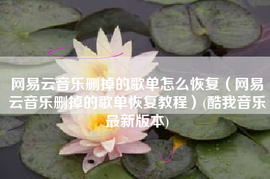 网易云音乐删掉的歌单怎么恢复（网易云音乐删掉的歌单恢复教程）(酷我音乐最新版本)