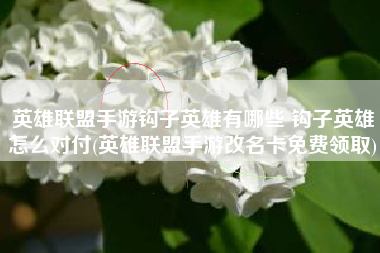 英雄联盟手游钩子英雄有哪些 钩子英雄怎么对付(英雄联盟手游改名卡免费领取)
