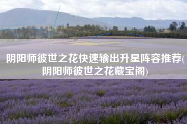 阴阳师彼世之花快速输出升星阵容推荐(阴阳师彼世之花藏宝阁)