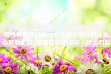 魔兽世界怀旧服wlk什么职业好及职业推荐攻略汇总 (魔兽世界怀旧服wlk什么时候开)