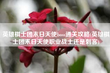 英雄棋士团末日天使boss通关攻略(英雄棋士团末日天使职业战士还是刺客)