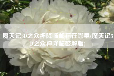 魔天记3D之众神降临邮箱在哪里(魔天记3D之众神降临破解版)