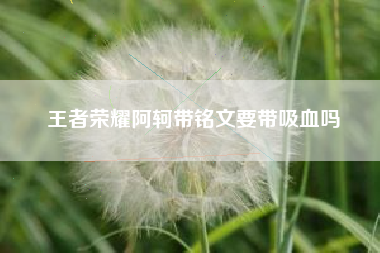 王者荣耀阿轲带铭文要带吸血吗