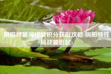 阴阳师麓海终战积分获取攻略(阴阳师残局战麓影起)