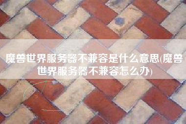 魔兽世界服务器不兼容是什么意思(魔兽世界服务器不兼容怎么办)