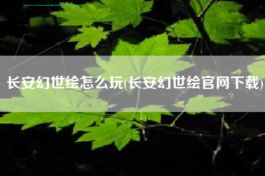 长安幻世绘怎么玩(长安幻世绘官网下载)