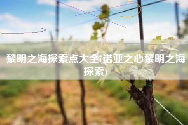 黎明之海探索点大全(诺亚之心黎明之海探索)