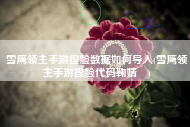 雪鹰领主手游捏脸数据如何导入(雪鹰领主手游捏脸代码鞠婧祎)