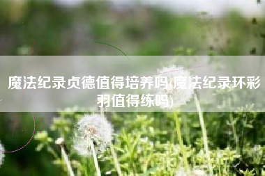 魔法纪录贞德值得培养吗(魔法纪录环彩羽值得练吗)