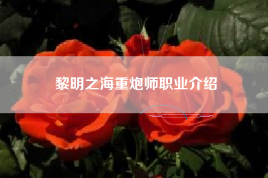 黎明之海重炮师职业介绍