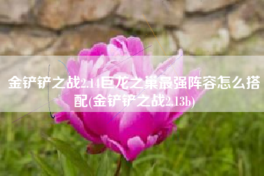 金铲铲之战2.14巨龙之巢最强阵容怎么搭配(金铲铲之战2.13b)