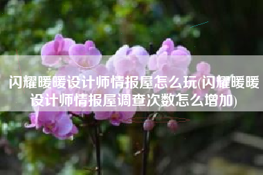 闪耀暖暖设计师情报屋怎么玩(闪耀暖暖设计师情报屋调查次数怎么增加)