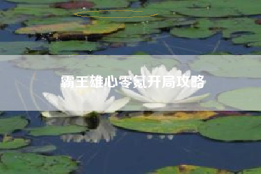 霸王雄心零氪开局攻略