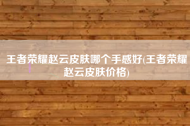 王者荣耀赵云皮肤哪个手感好(王者荣耀赵云皮肤价格)