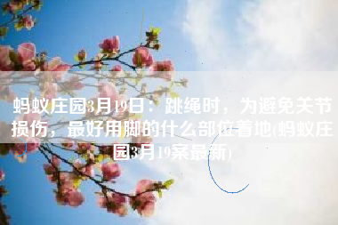 蚂蚁庄园3月19日：跳绳时，为避免关节损伤，最好用脚的什么部位着地(蚂蚁庄园3月19案最新)