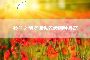 铃兰之剑资源优先级哪种最高