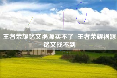 王者荣耀铭文祸源买不了_王者荣耀祸源铭文找不到
