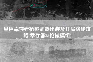 黑色幸存者枪械武器出装及开局路线攻略(幸存者3d枪械模组)
