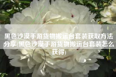 黑色沙漠手游货物搬运台套装获取方法分享(黑色沙漠手游货物搬运台套装怎么获得)