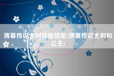 薄暮传说尤利技能搭配(薄暮传说尤利和公主)