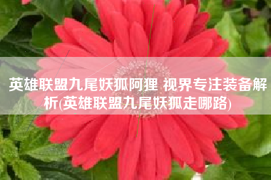 英雄联盟九尾妖狐阿狸 视界专注装备解析(英雄联盟九尾妖狐走哪路)