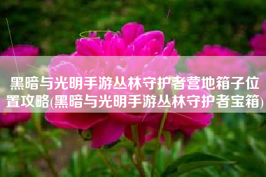 黑暗与光明手游丛林守护者营地箱子位置攻略(黑暗与光明手游丛林守护者宝箱)