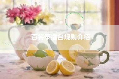 百将录擂台规则介绍