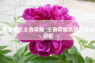 霸者铭文王者荣耀_王者荣耀凯铭文最强搭配