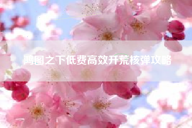 鸿图之下低费高效开荒核弹攻略