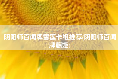 阴阳师百闻牌雪莲卡组推荐(阴阳师百闻牌藤姬)