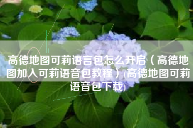 高德地图可莉语言包怎么开启（高德地图加入可莉语音包教程）(高德地图可莉语音包下载)