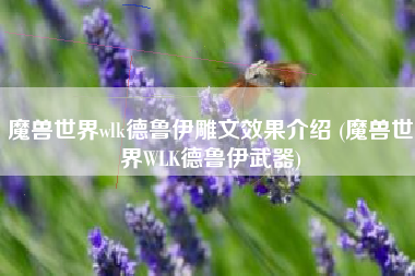 魔兽世界wlk德鲁伊雕文效果介绍 (魔兽世界WLK德鲁伊武器)