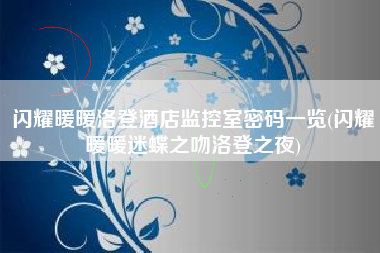 闪耀暖暖洛登酒店监控室密码一览(闪耀暖暖迷蝶之吻洛登之夜)
