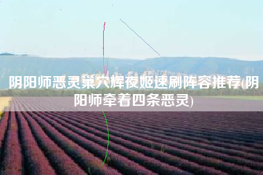 阴阳师恶灵巢穴辉夜姬速刷阵容推荐(阴阳师牵着四条恶灵)