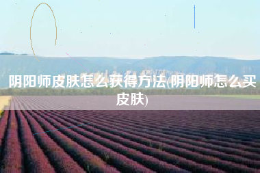 阴阳师皮肤怎么获得方法(阴阳师怎么买皮肤)