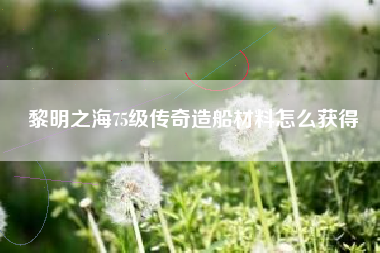 黎明之海75级传奇造船材料怎么获得 黎明之海75级传奇造船材料怎么获得