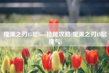 魔渊之刃15层boss技能攻略(魔渊之刃15层魔气)