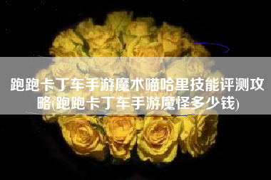 跑跑卡丁车手游魔术喵哈里技能评测攻略(跑跑卡丁车手游魔怪多少钱)