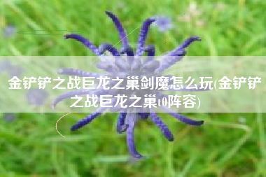 金铲铲之战巨龙之巢剑魔怎么玩(金铲铲之战巨龙之巢t0阵容)