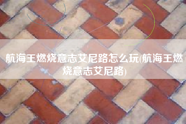 航海王燃烧意志艾尼路怎么玩(航海王燃烧意志艾尼路)