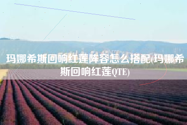 玛娜希斯回响红莲阵容怎么搭配(玛娜希斯回响红莲QTE)