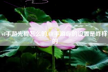 cf手游光棍怎么的,CF手游你的设置是咋样的