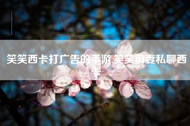 笑笑西卡打广告的手游,笑笑前妻私聊西卡