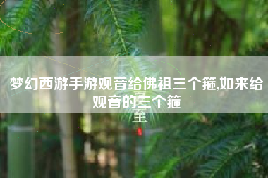 梦幻西游手游观音给佛祖三个箍,如来给观音的三个箍