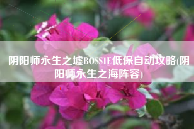 阴阳师永生之墟BOSS1E低保自动攻略(阴阳师永生之海阵容)