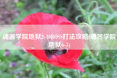 魂器学院地狱2-10BOSS打法攻略(魂器学院地狱6-5)