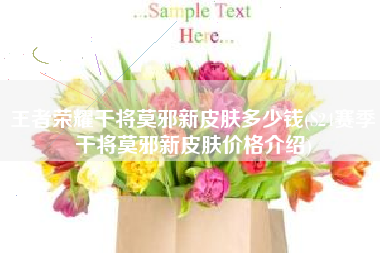 王者荣耀干将莫邪新皮肤多少钱(S24赛季干将莫邪新皮肤价格介绍)