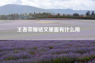 王者荣耀铭文里面有什么用